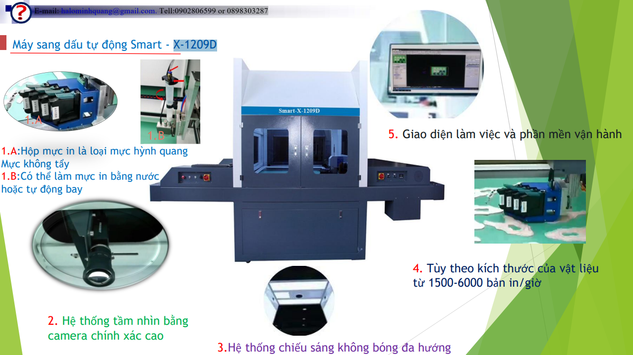 Máy lấy dấu tự động - thông số kỹ thuật 1
