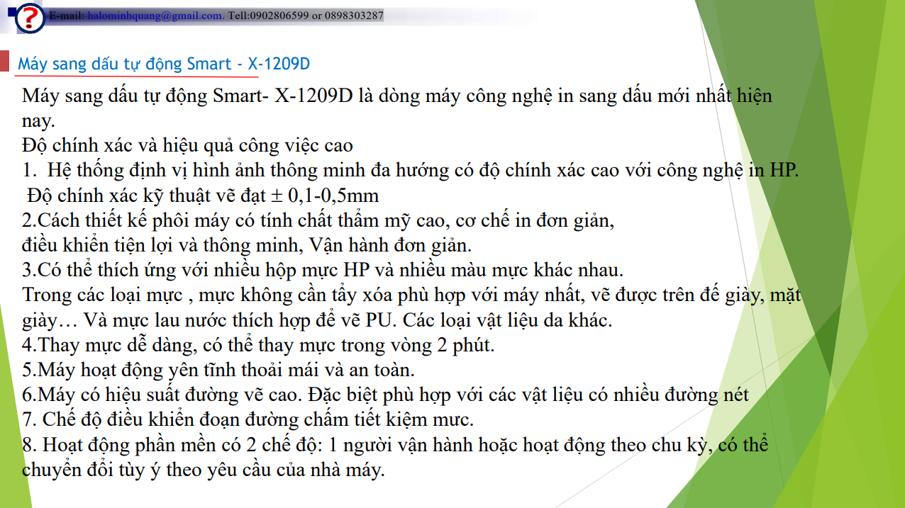 Máy lấy dấu tự động - thông số kỹ thuật 4