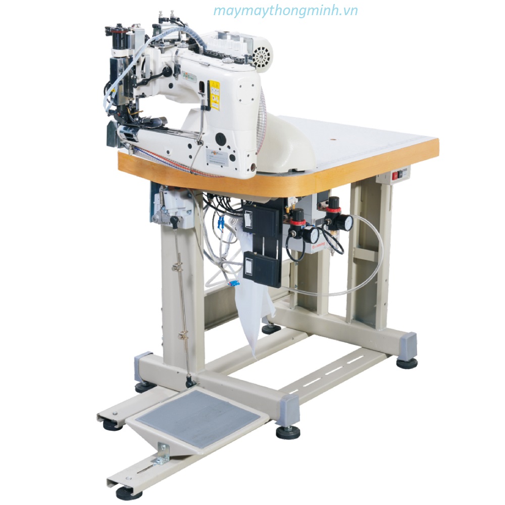 Automatic trimmer thread feed-off-the-armthree-needle chain stitch machine